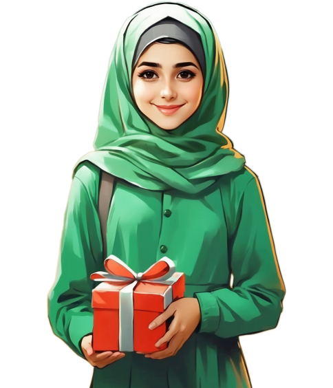 woman holding a gift